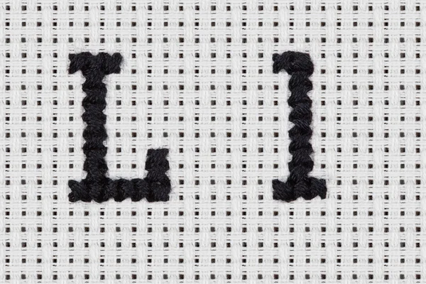 Cross-stitch - Alphabet and Icons - Ll — Stock Photo, Image
