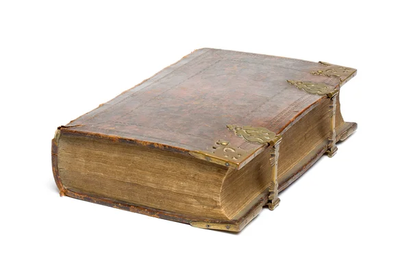 Antik bok - Bibeln - isolerad på vit — Stockfoto