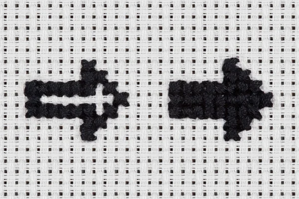 Cross-Stitch - alfabet i ikony - dymek — Zdjęcie stockowe