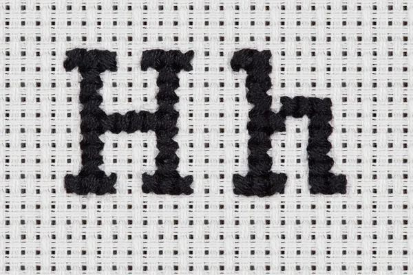 Cross-stitch - Alphabet and Icons - Speech Bubble — Stock Photo, Image