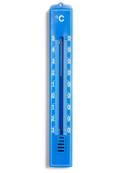 Blauwe analoge thermometer — Stockfoto