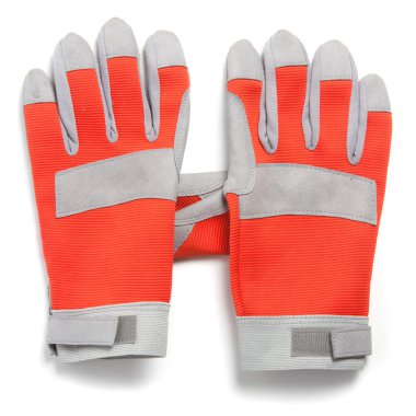 Çift iş koruma eldivenleri, kırmızı ve gri