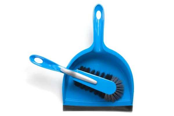 Pincel de limpeza para uso doméstico e dustpan — Fotografia de Stock