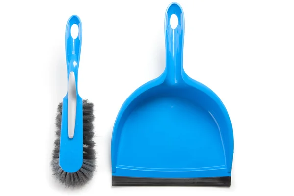 Pincel de limpeza para uso doméstico e dustpan — Fotografia de Stock