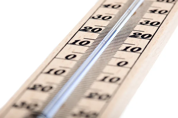 Wooden thermometer with Celsius degree scale — Stock Photo, Image