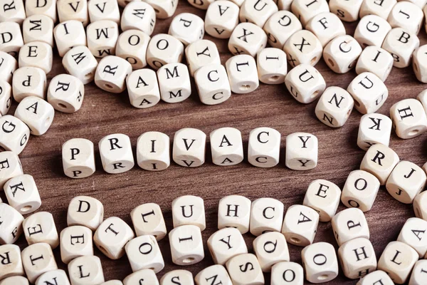 Letter dices word - privacy — Stock Photo, Image
