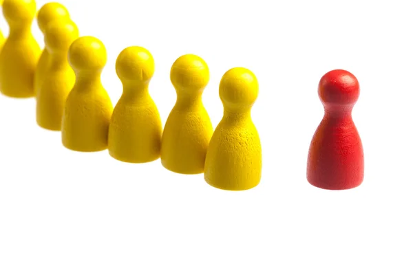 Support queue line concept, pawn figures — Stock Photo, Image