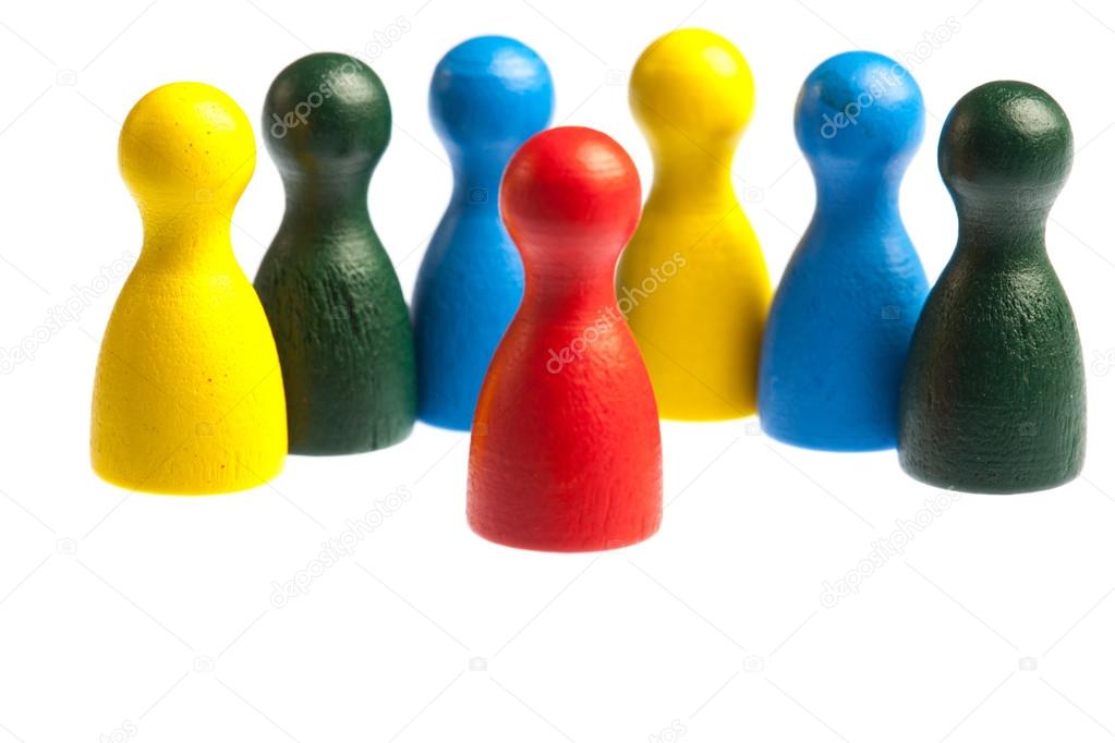 Diversity team concept, pawn figures
