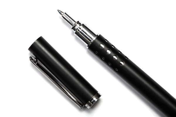 Чорна ручка ізольована на білому — стокове фото