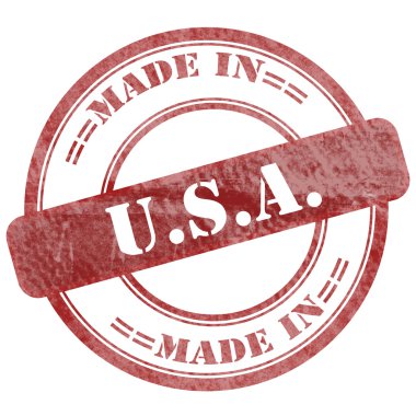 Made In USA, Red Grunge Seal Stamp clipart
