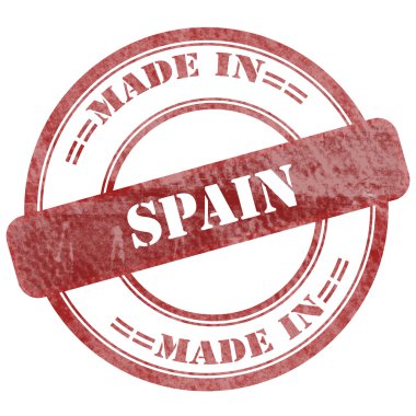 Made In Spain, Red Grunge Seal Stamp clipart