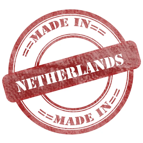 Feito na Holanda, selo de vedação Grunge vermelho — Fotografia de Stock