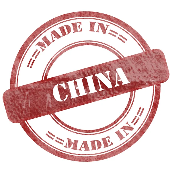 Made in China, timbro sigillo Grunge rosso — Foto Stock