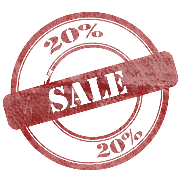 20 procent försäljning röda grunge sigill stämpel — Stockfoto