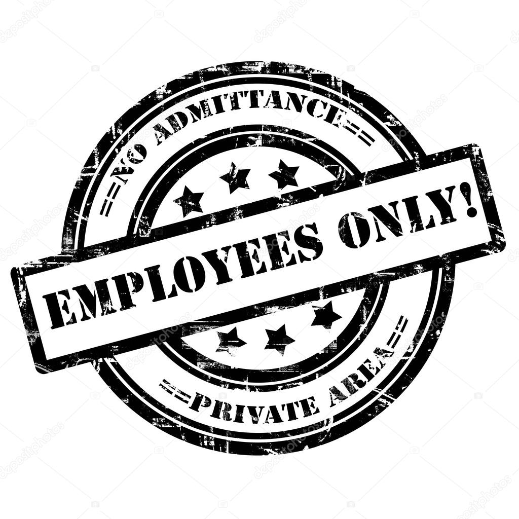 Employees Only. Rubber Stamp, Grunge, Circle
