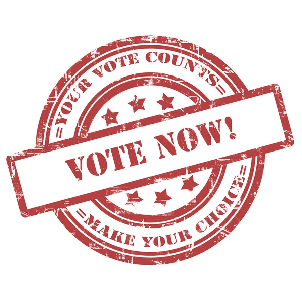 Vote Now. Rubber Stamp, Grunge, Circle — Stock Photo, Image