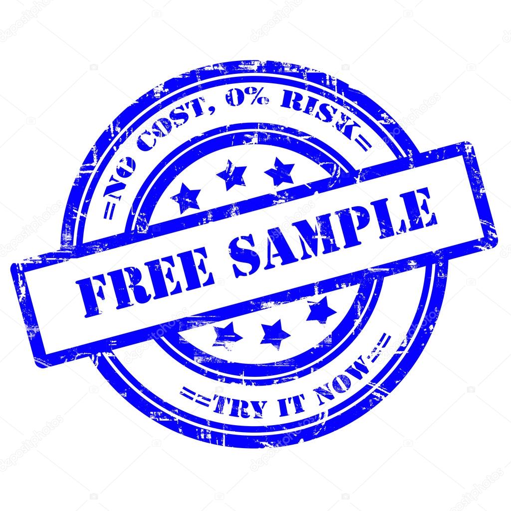 Free Sample button, Rubber Stamp, Grunge, Circle