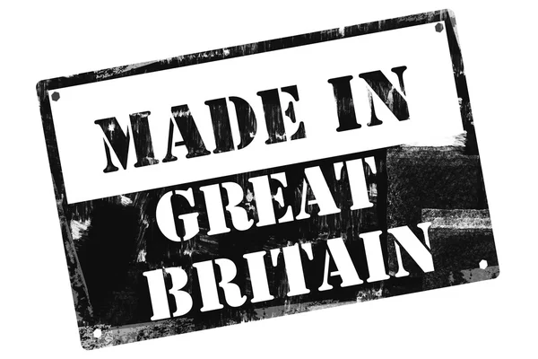 Made in Great Britain plate, illustrated with grunge textures — Stock Photo, Image