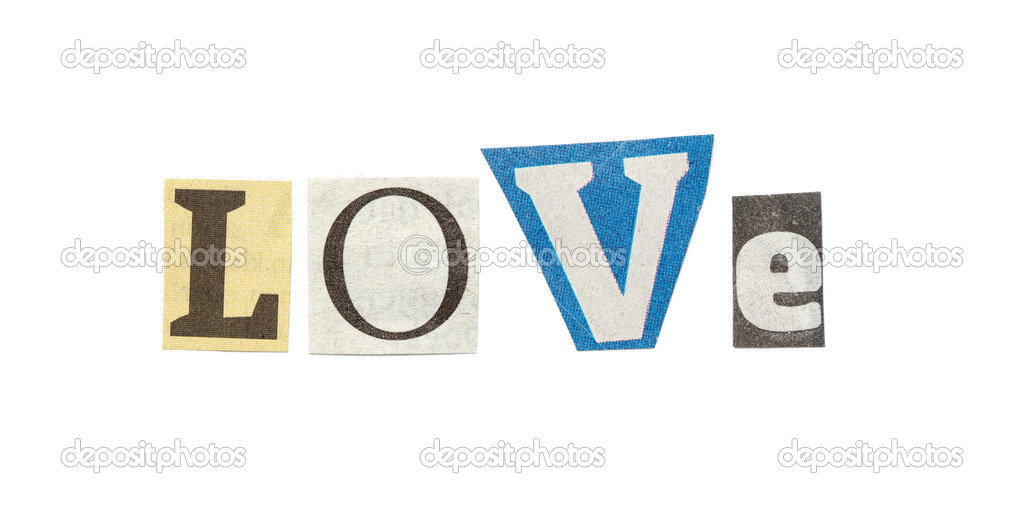 Love, Cutout Newspaper Letters