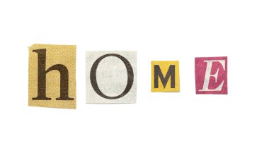 ev, kesme gazete harfler