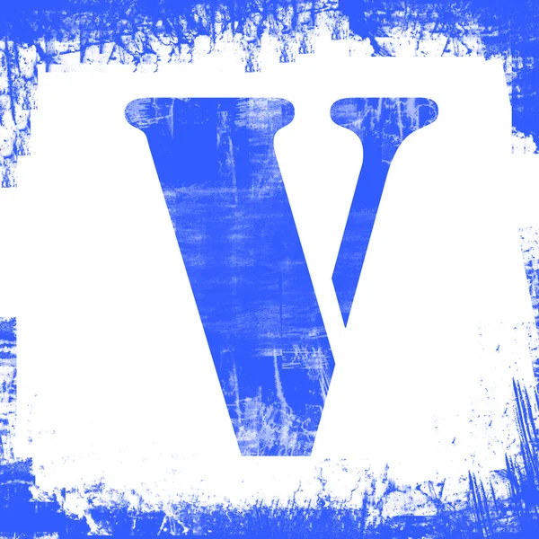 Одинарна літера V Stamp, Grunge Design — стокове фото