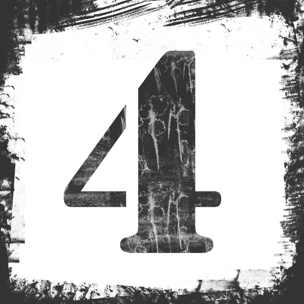 Numéro unique 4 Timbre, Grunge Design — Photo