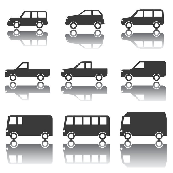 Набор автомобильных икон, транспорт, трафик, транспорт
