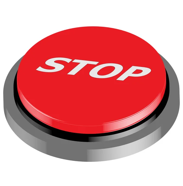 Stop - rode 3d knop illustratie — Stockfoto