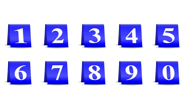 0026-papersignset-numbersblue — стоковый вектор