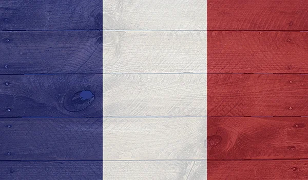 Frankrijk vlag op houten plankjes met nagels — Stockfoto