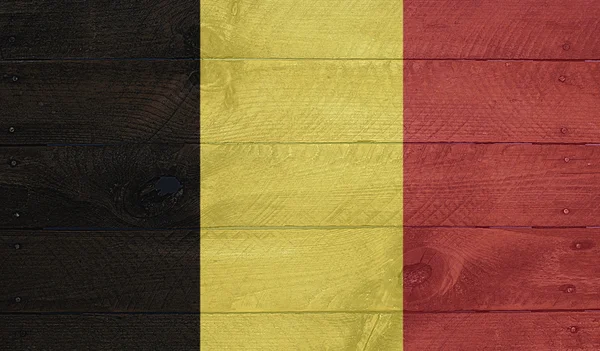 België vlag op houten plankjes met nagels — Stockfoto