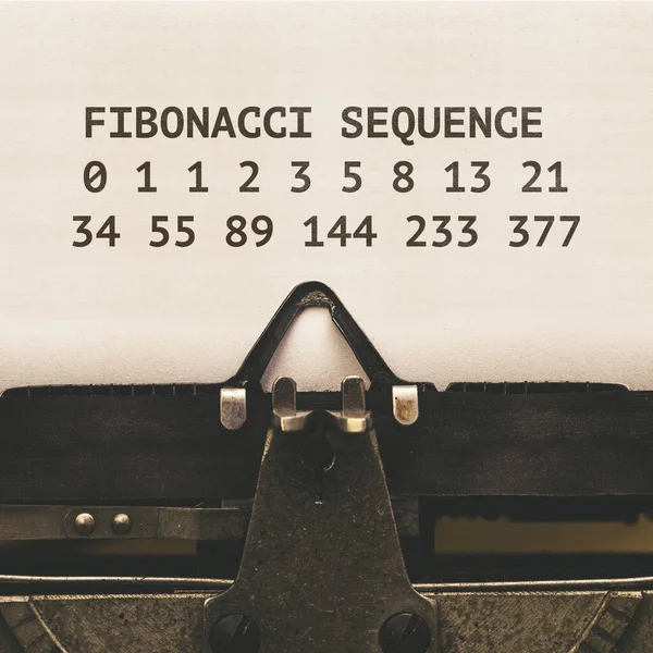 Fibonacci Sequence First Results Maths Topic Written Paper Vintage Type — Stock Photo, Image