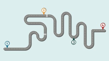 İş akışı yol haritası, bilgi düzleştirme biçimi, 16: 9 genişliğinde, yumuşak mavi üzerine HD biçimi 4 kontrol noktası ile metin arkaplanı olmadan