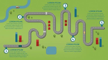 İş akışı yol haritası, bilgi düzleştirme biçimi, 16: 9 genişliğinde, doğal peyzaj üzerine HD biçimi 5 kontrol noktası ile