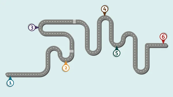 Дорожня Карта Робочого Процесу Бізнесу Інфографічний Стиль Плоского Шару Форматі — стоковий вектор