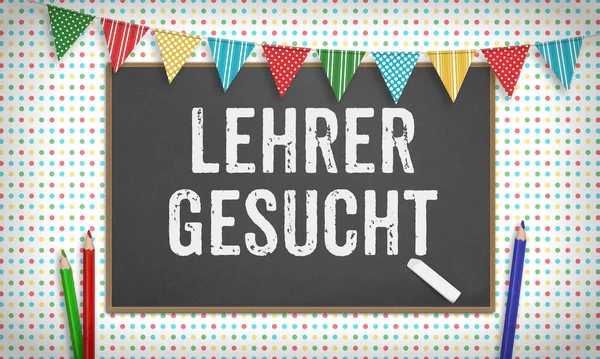 Lehrer Gesucht German Language Teacher Wanted Headline Text Message Written — 스톡 사진