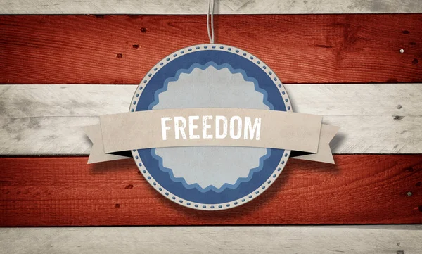 Freedom Title Text Headline Wooden Board American Color Scheme Design — ストック写真