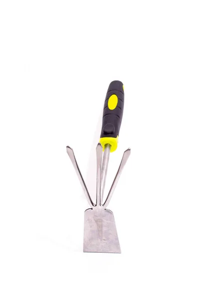 Combined Hand Grubber Cultivator Hobby Garden Tool Isolated White Background — Zdjęcie stockowe