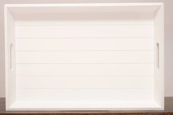 Close White Boards Wood Serving Tablet Lines Background Texture — ストック写真
