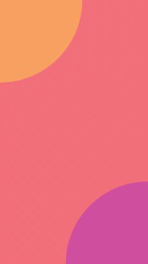 Pastel colour background illustration with rounded corners and polka dot pattern in upright mobile screen format, vintage look and feel