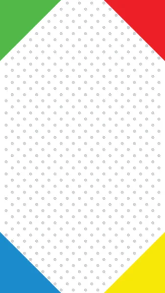 Colourful Background Illustration Primary Colour Corners Polka Dot Pattern Upright — 스톡 벡터