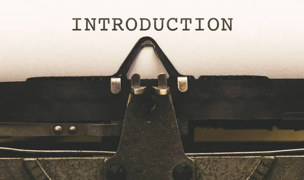 Introduction Title Headline Message Written Paper Vintage Type Writer Machine — Zdjęcie stockowe