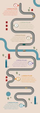 Pastel renkli iş akışı yol haritası, infografik düz döşeme biçimi, 25: 9 dikey, uzun, yüksek, panel, portre