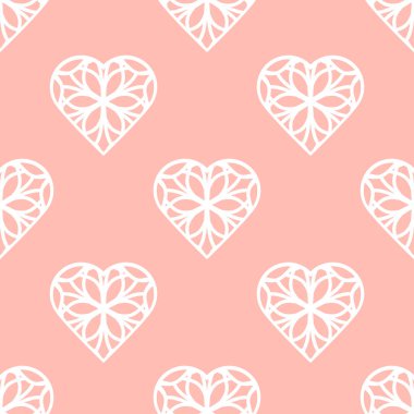 Mozaik kalplere sahip vektör pürüzsüz retro desen