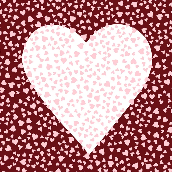 Απρόσκοπτη μοτίβο με απομονωμένη εικόνα της καρδιάς και μικρές καρδιές σε ένα κόκκινο φόντο — Διανυσματικό Αρχείο