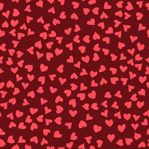 Heart icons seamless pattern on red background. Texture background. — Wektor stockowy