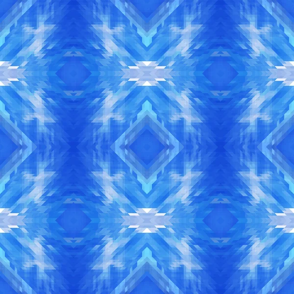 Motif mosaïque dans un style oriental avec des nuances de bleu. Ornement textile décoratif. — Image vectorielle