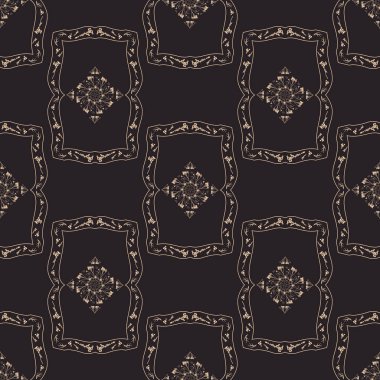 Bitkisel elementlerle geometrik simetrik, pürüzsüz desen.