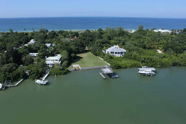 Fort Myers Beach Sanibel Captiva Légi Felvételek Ian Hurrikán Előtt — Stock Fotó