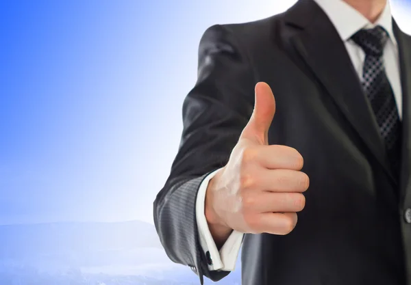 Businessman with thumb up — Stock Photo, Image